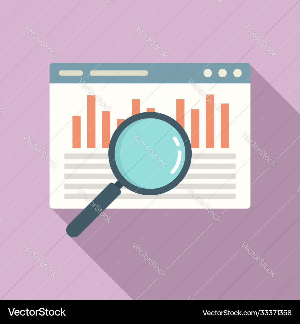 Web audit icon flat style Royalty Free Vector Image