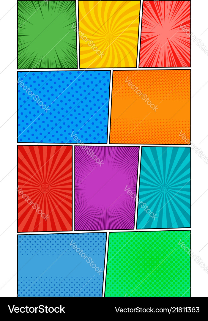 Comic book page vertical template Royalty Free Vector Image