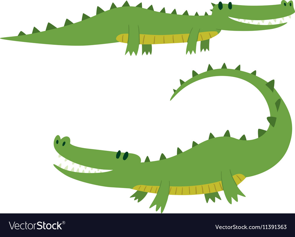 Cute crocodile character Royalty Free Vector Image