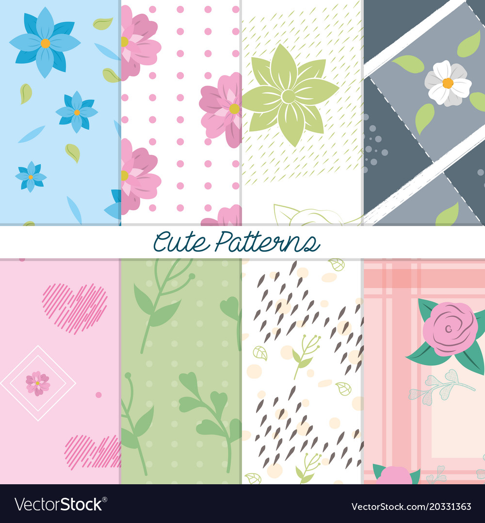 Cute patterns backgrounds Royalty Free Vector Image