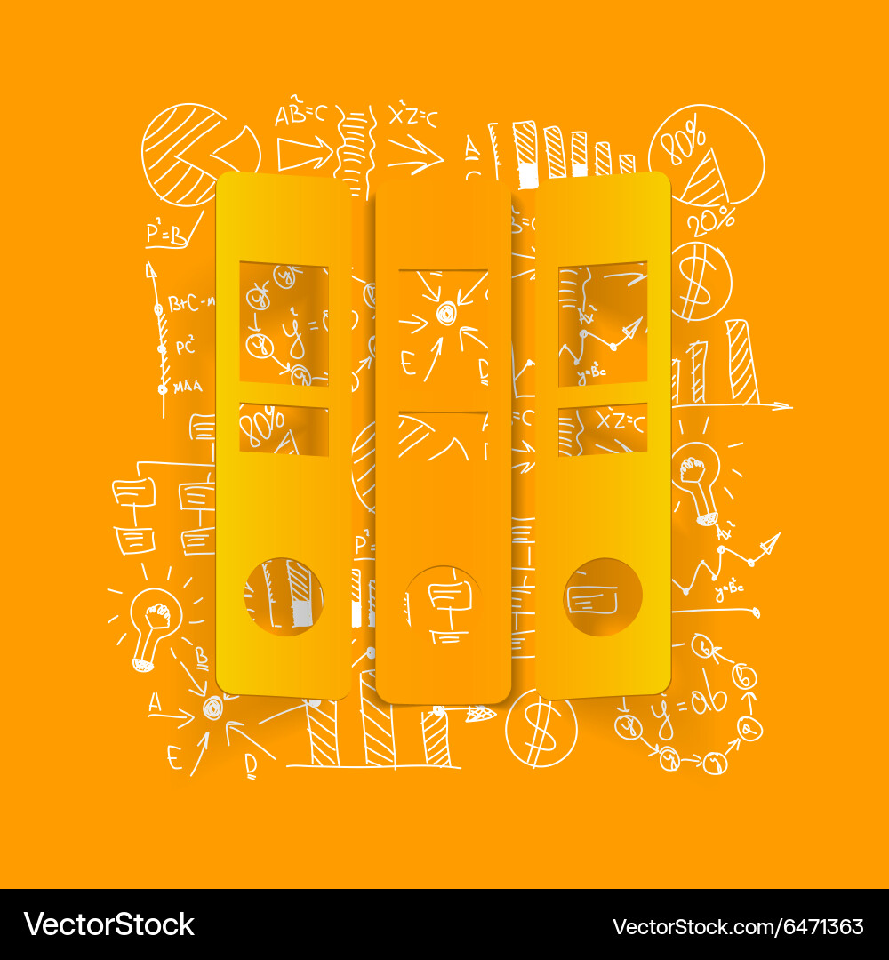 Drawing business formulas folder Royalty Free Vector Image