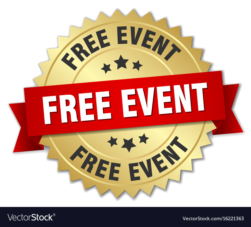 Free event round isolated gold badge Royalty Free Vector