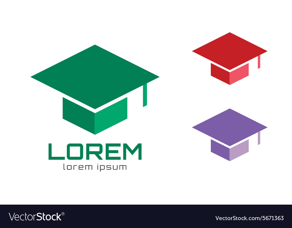 Download Graduation cap hat logo icon template College Vector Image