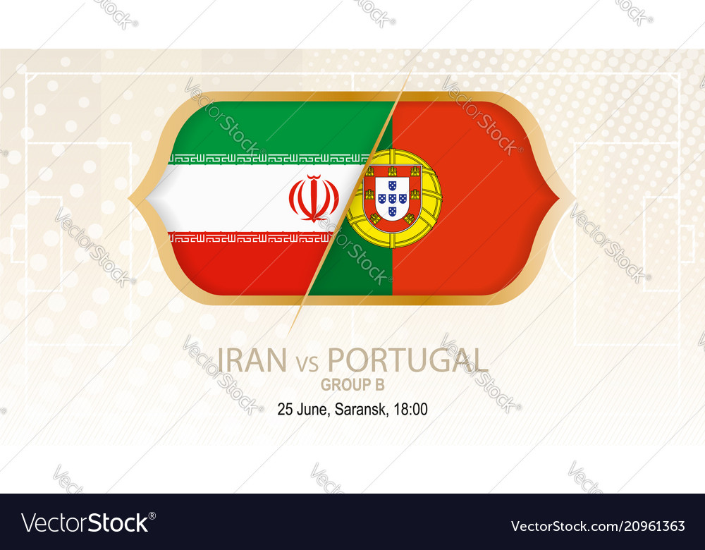 Iran vs portugal group b football competition Vector Image