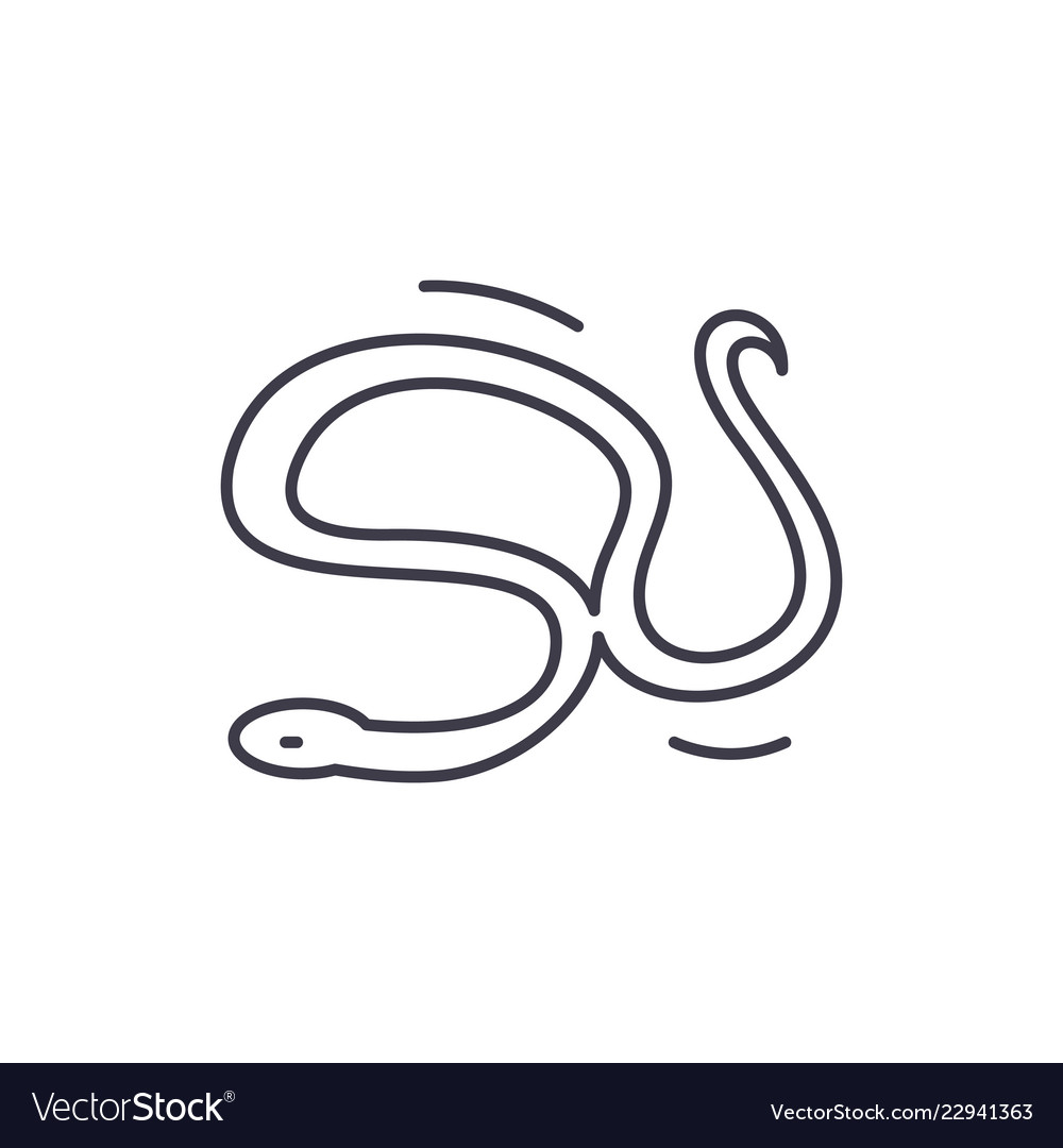 Snake line icon concept linear Royalty Free Vector Image