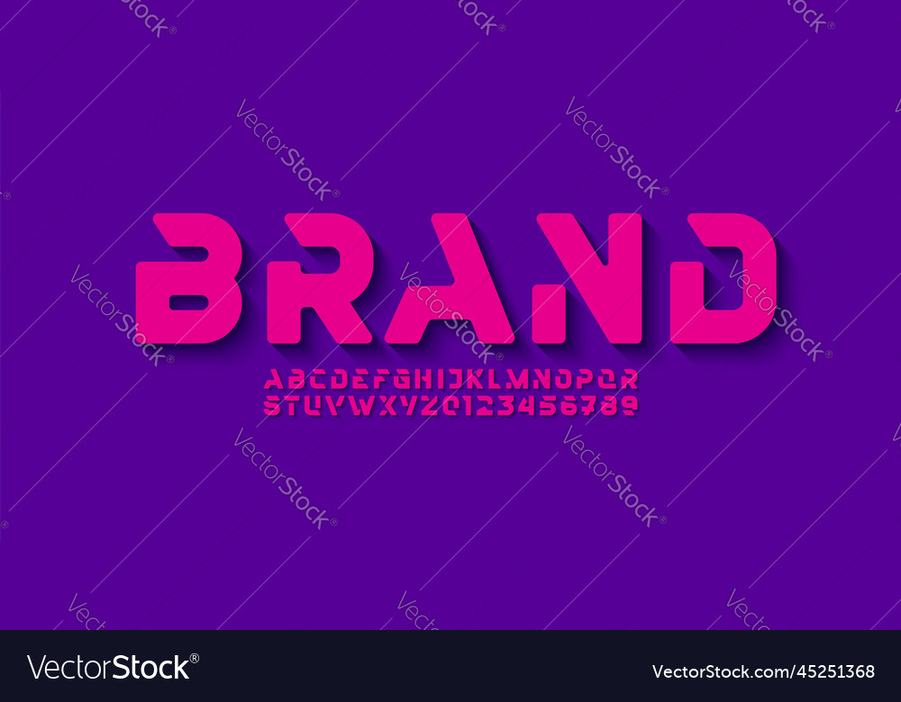 Abstract alphabet font pink typography Royalty Free Vector