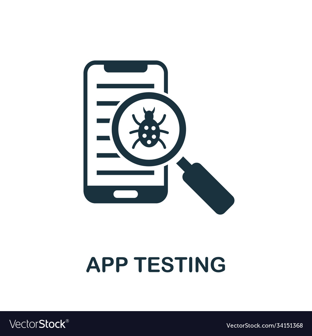 App testing icon simple element from Royalty Free Vector