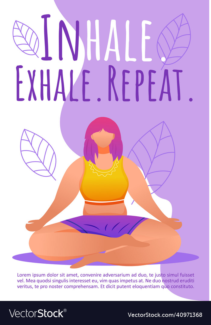 Breathing exercises brochure template meditation Vector Image