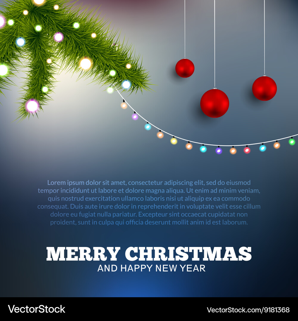 Christmas background with lights tree Royalty Free Vector