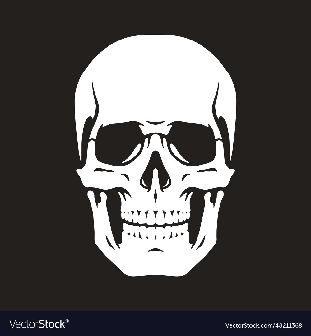 Dead man skull monochrome label Royalty Free Vector Image