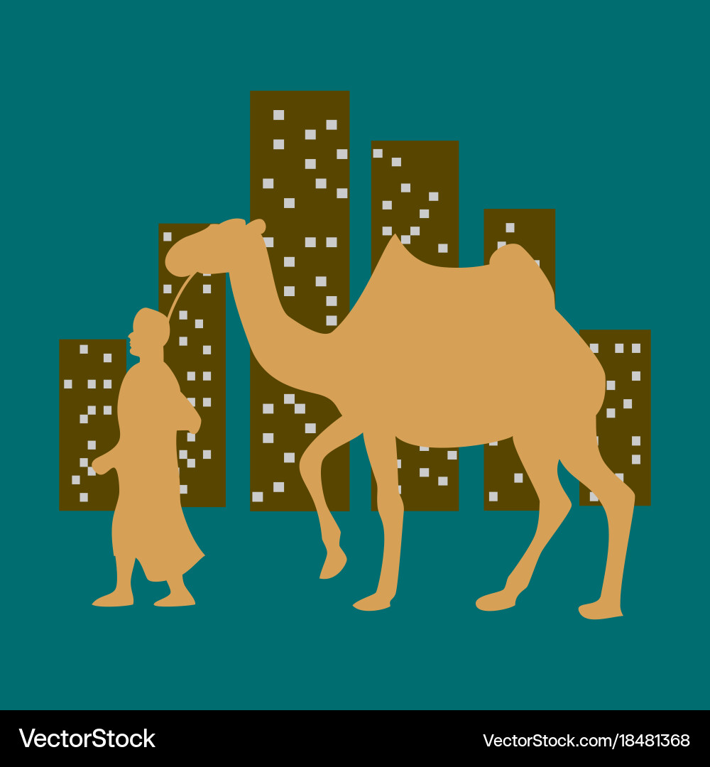 Flat icon on theme arabic business arab Royalty Free Vector