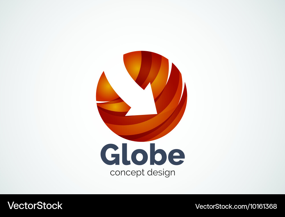 Globe with arrow logo template Royalty Free Vector Image