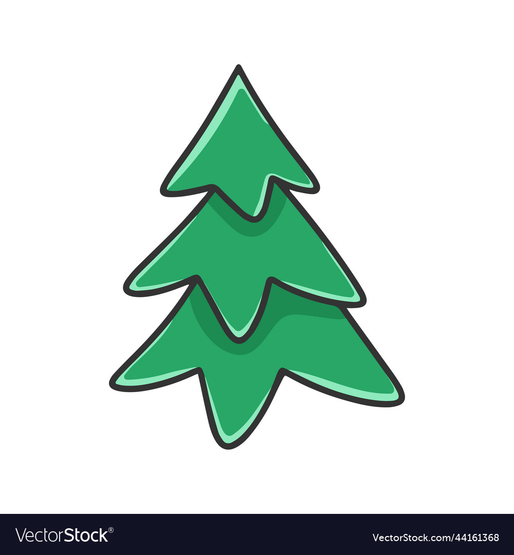 Green simple spruce clipart Royalty Free Vector Image