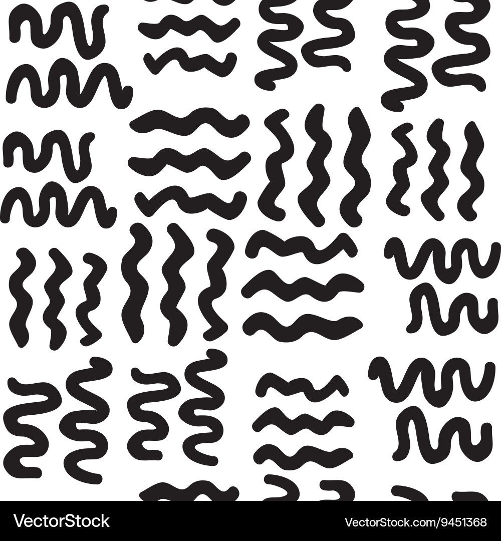 Hand-painted seamless pattern with wavy Royalty Free Vector