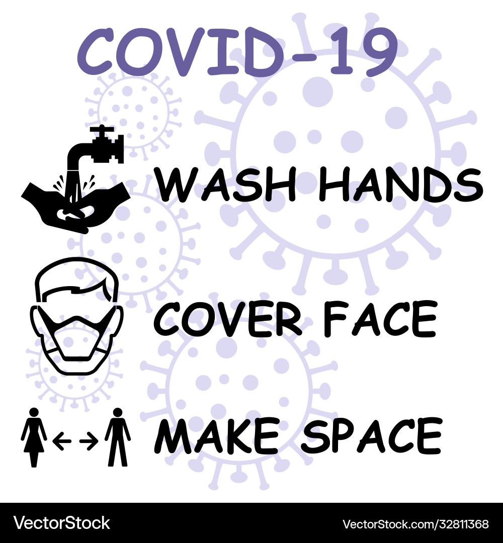 Hands face space message Royalty Free Vector Image