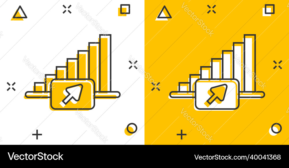 Market trend icon in comic style growth arrow Vector Image