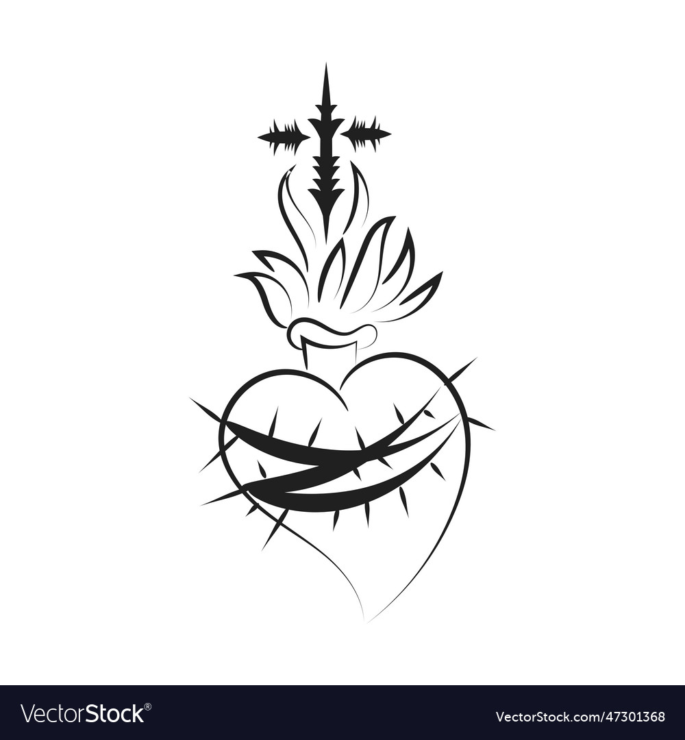 Sacred heart of jesus with rays Royalty Free Vector Image