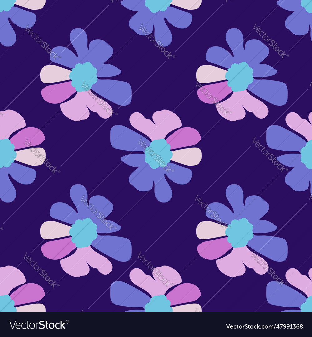 Vintage flowers seamless pattern retro groovy Vector Image