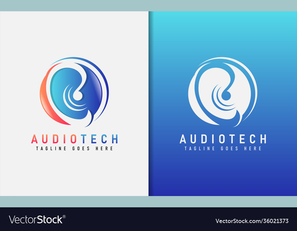 Audio tech modern logo design usable for business Vector Image