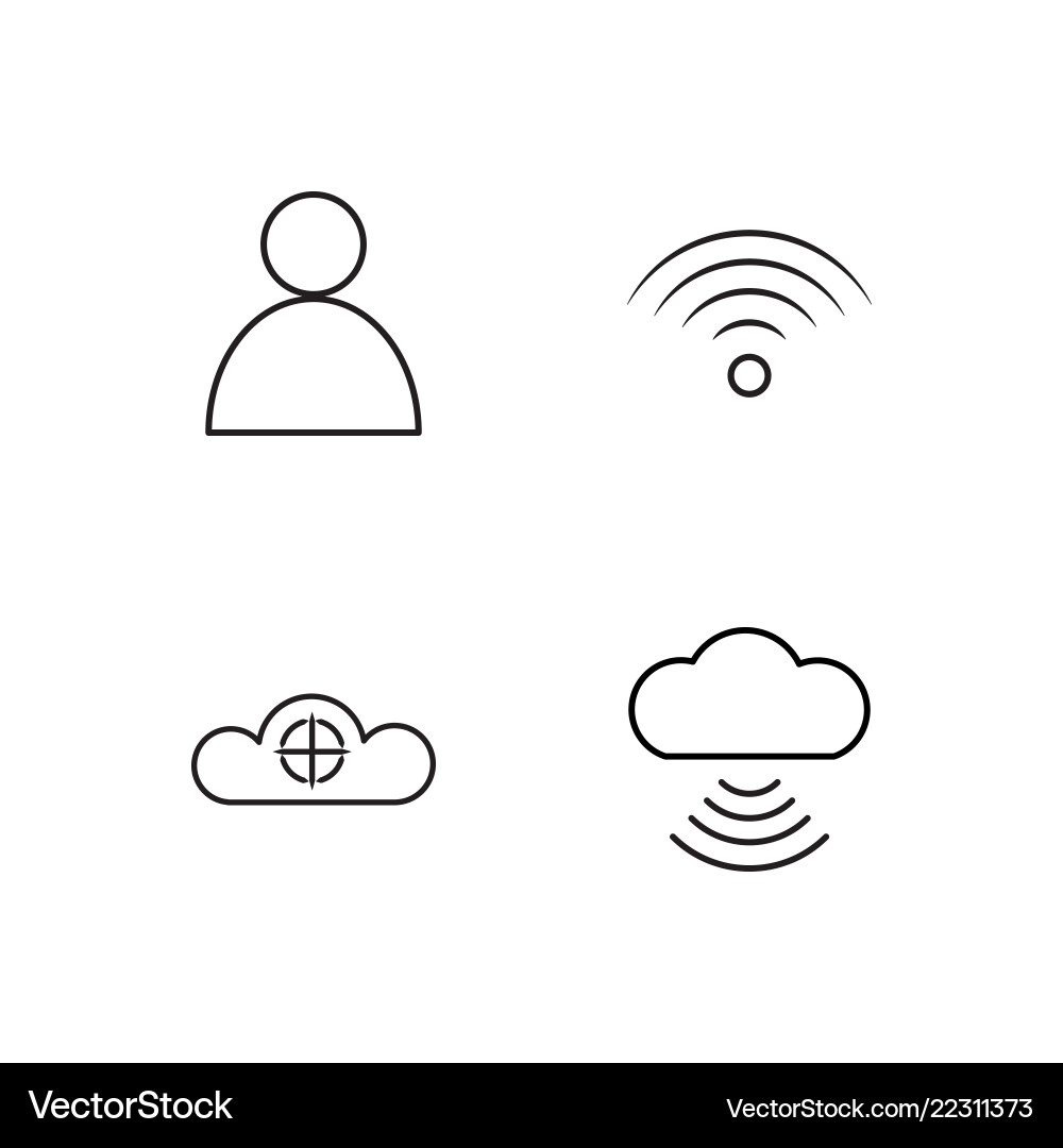 Business simple outlined icons set Royalty Free Vector Image