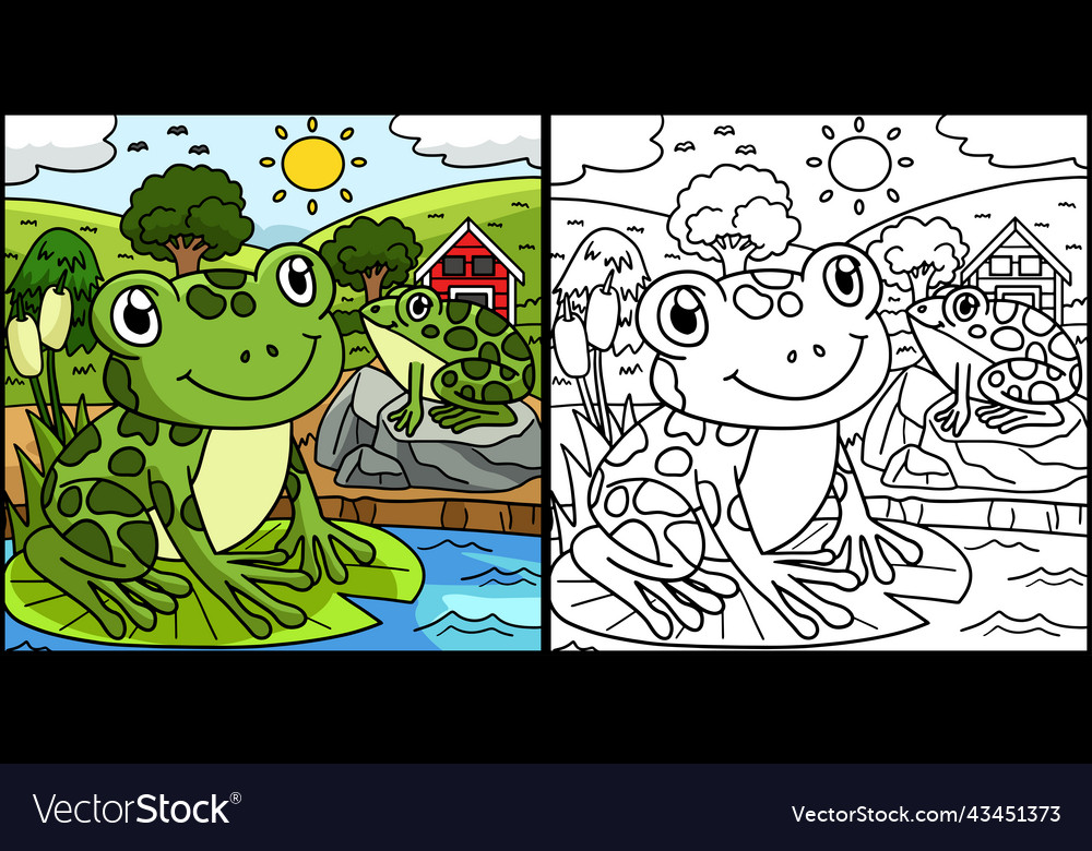 Frog coloring page colored