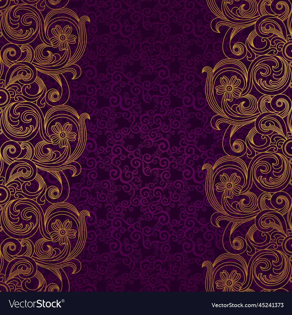 Golden border in victorian style Royalty Free Vector Image