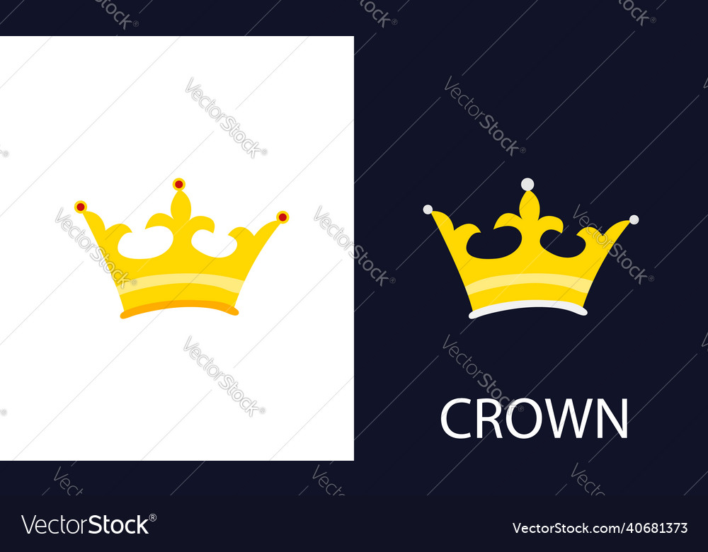 Golden crown of kings and queens for dark Vector Image