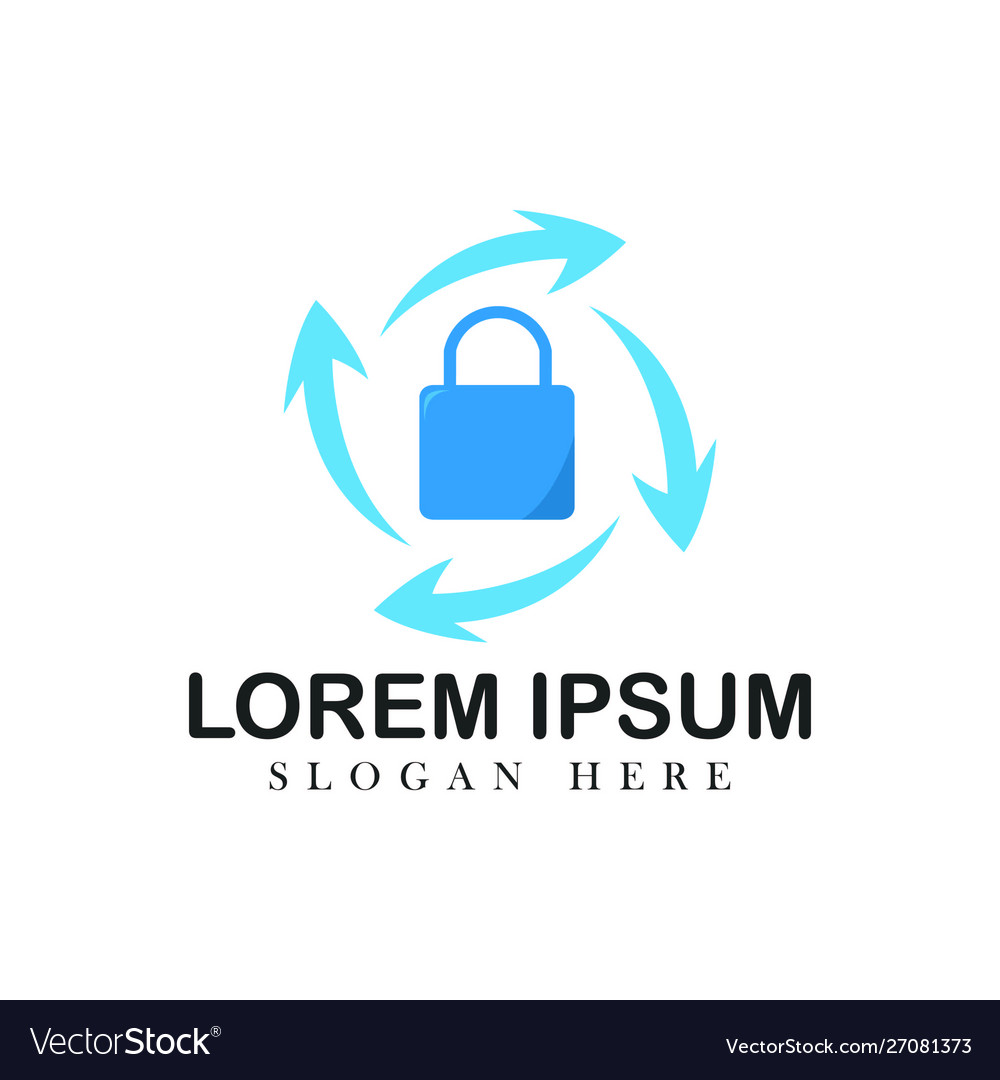 Lock logotype design concept emblem isolated Vector Image