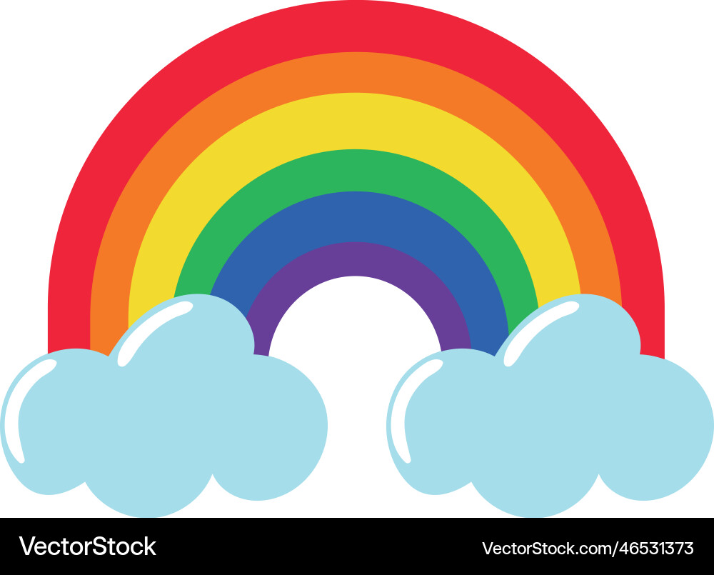 Rainbow and clouds Royalty Free Vector Image - VectorStock