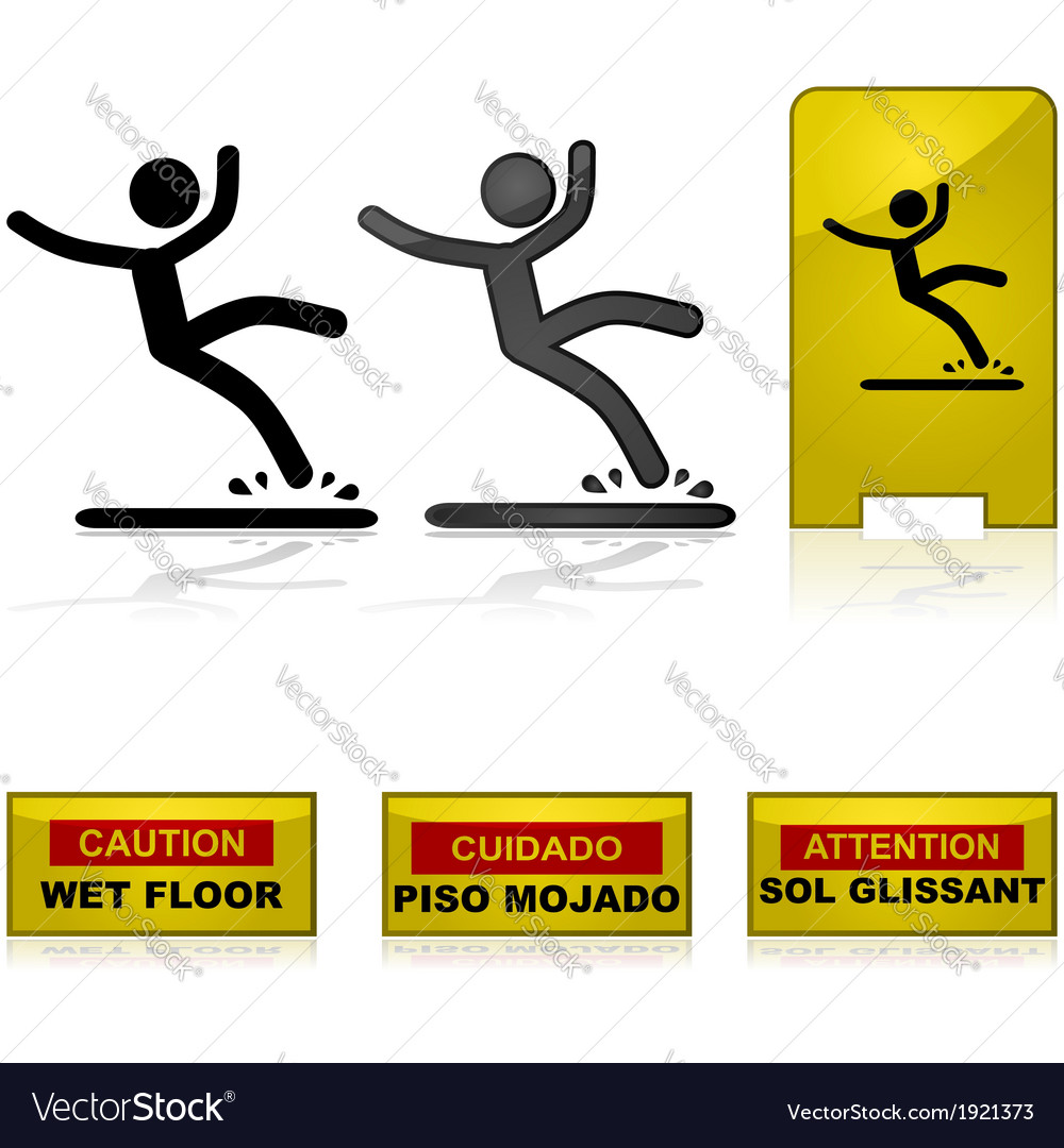 Wet Floor Royalty Free Vector Image Vectorstock