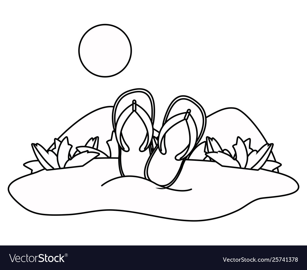 Isolated summer flip flops design Royalty Free Vector Image