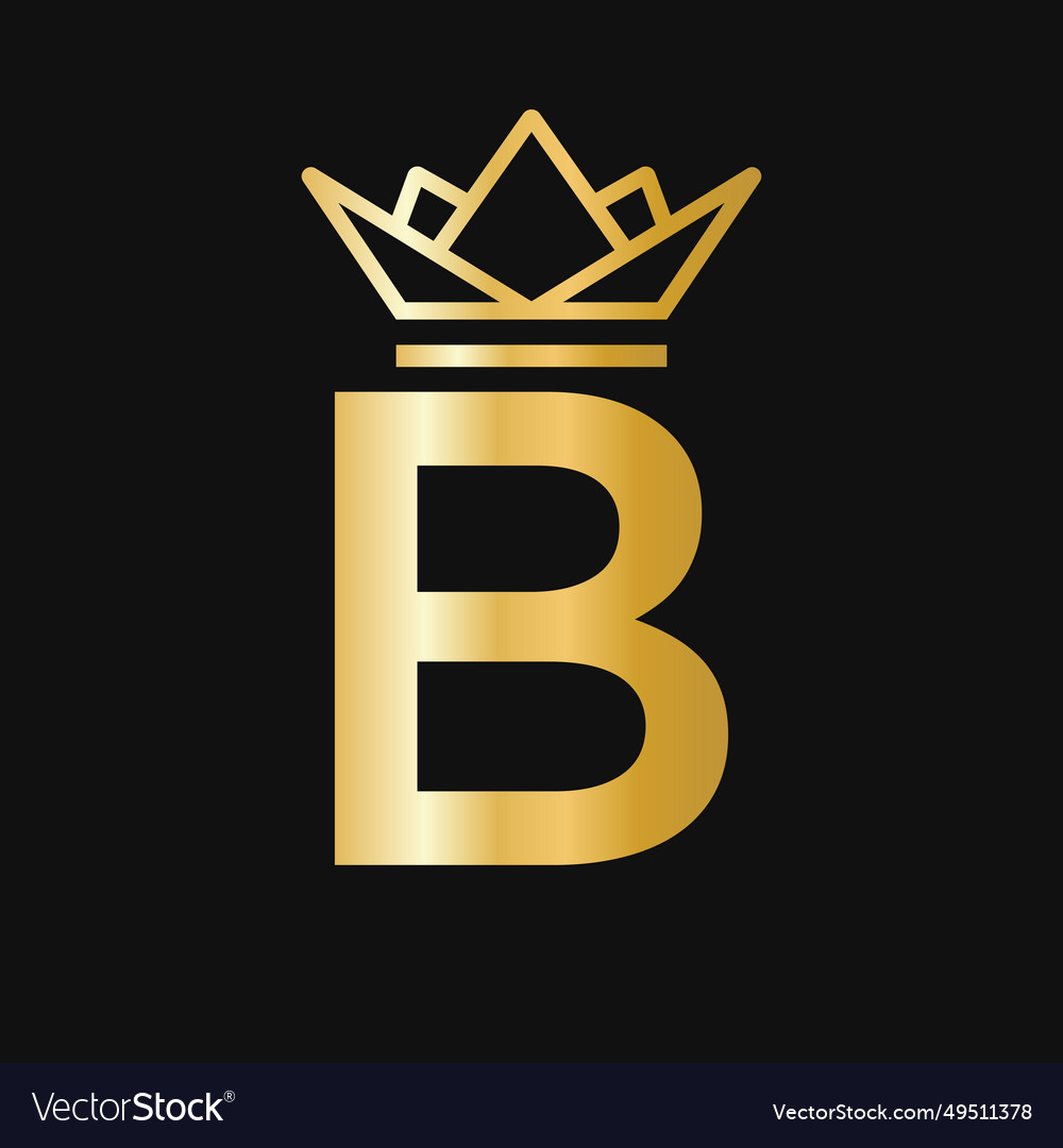 Letter b crown logo for beauty fashion Royalty Free Vector