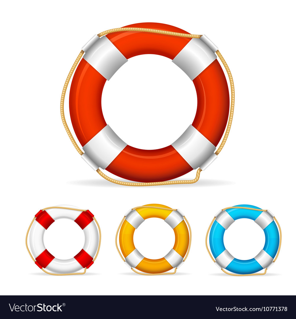 Life buoy color set Royalty Free Vector Image VectorStock