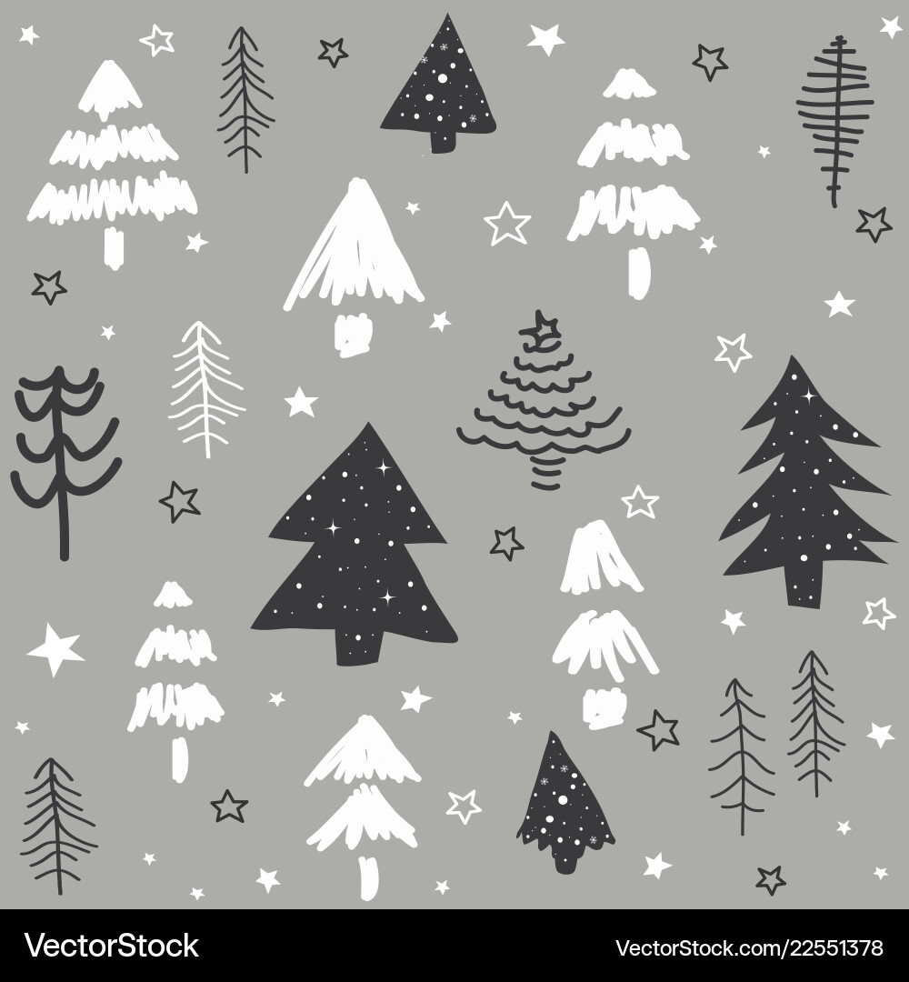 Seamless pattern with christmas tree Royalty Free Vector