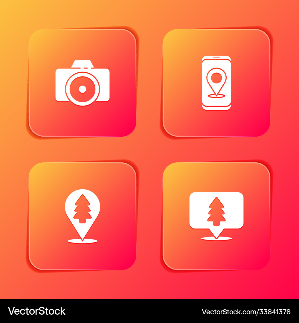 Set photo camera city map navigation location Vector Image
