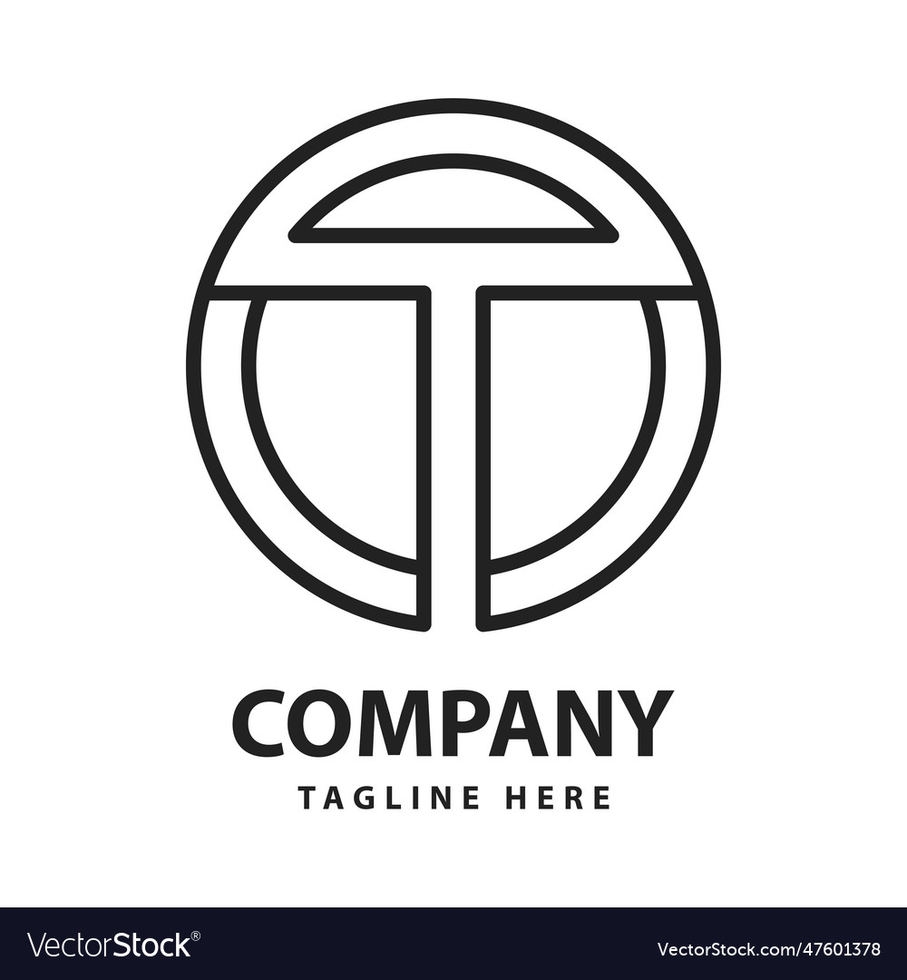 Simple Circle Monogram Letter T Logo Royalty Free Vector 7963