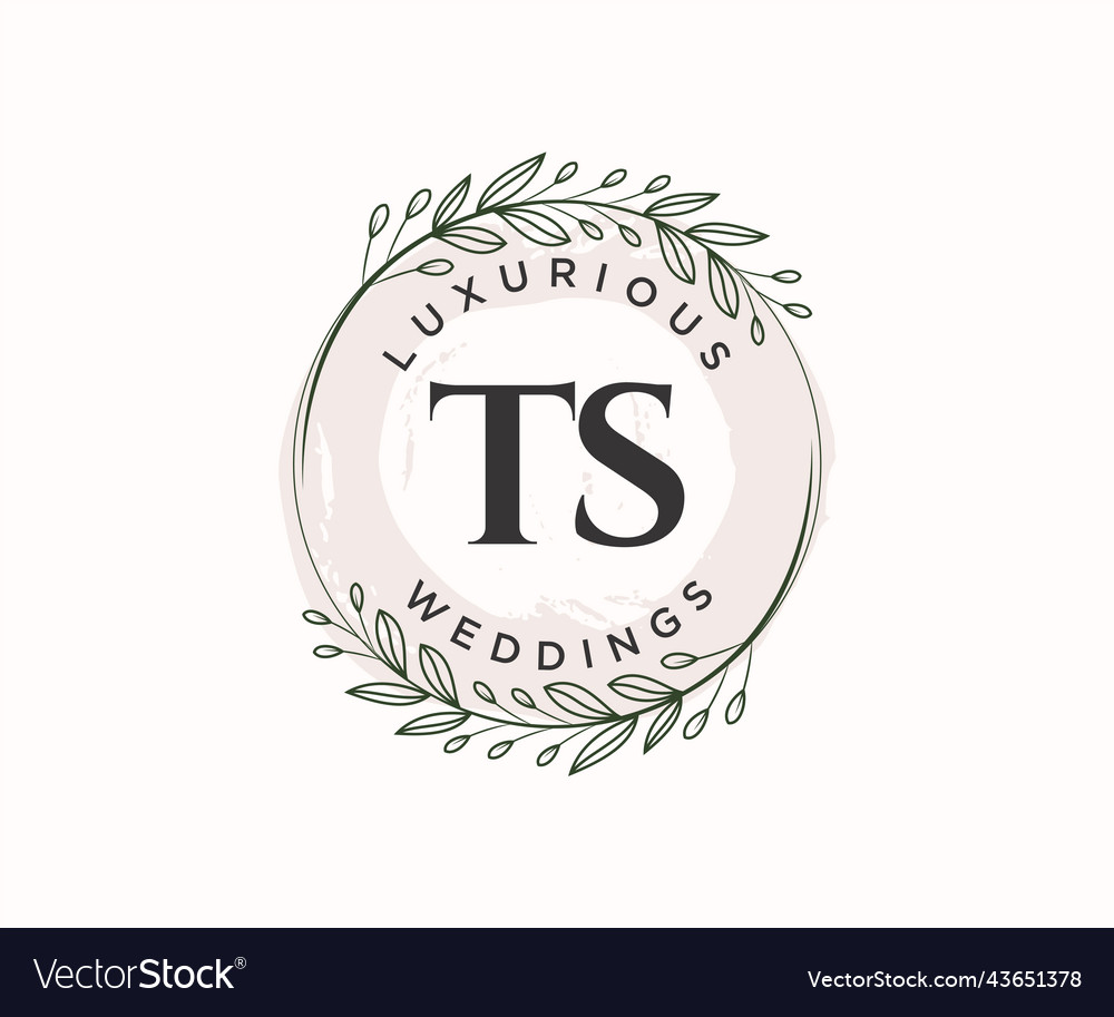 Ts initials letter wedding monogram logos Vector Image