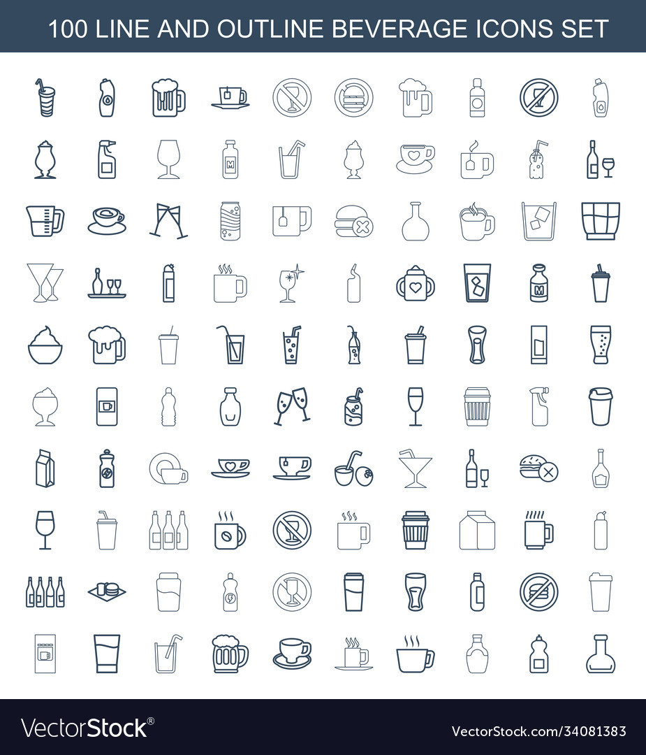 Beverage icons Royalty Free Vector Image - VectorStock