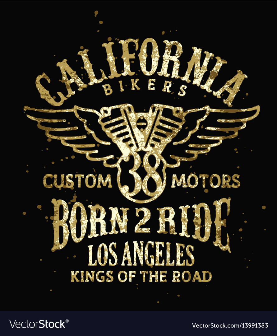 California bikers Royalty Free Vector Image - VectorStock