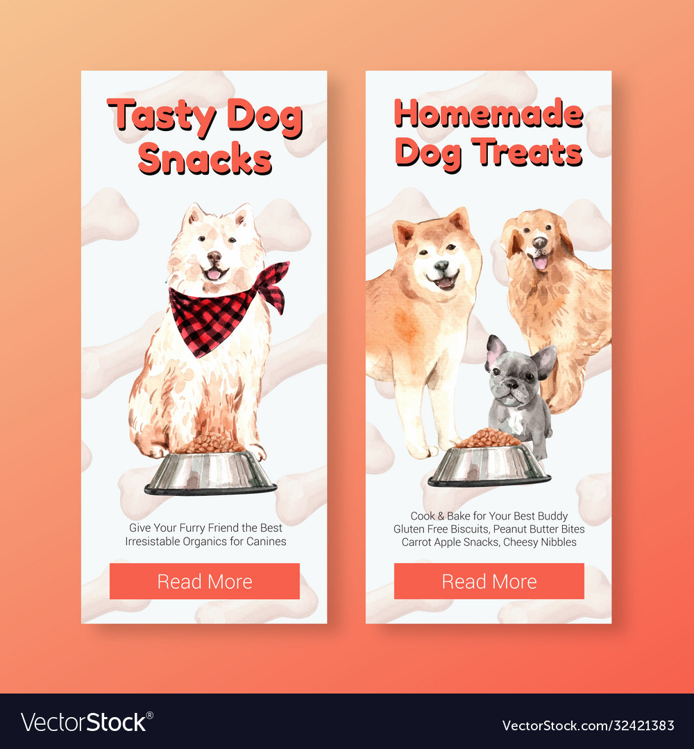 Flyer template with dogs design