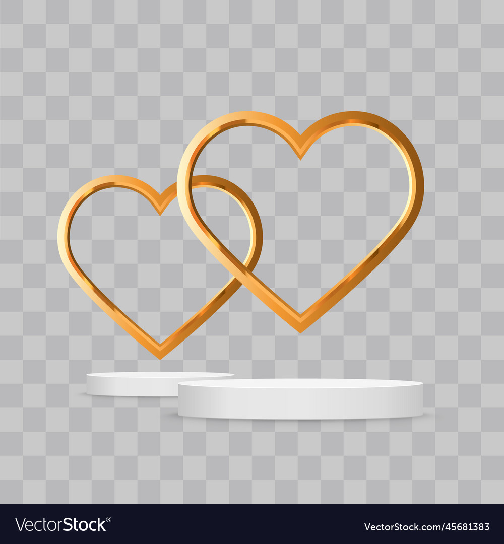 Gold heart element design Royalty Free Vector Image