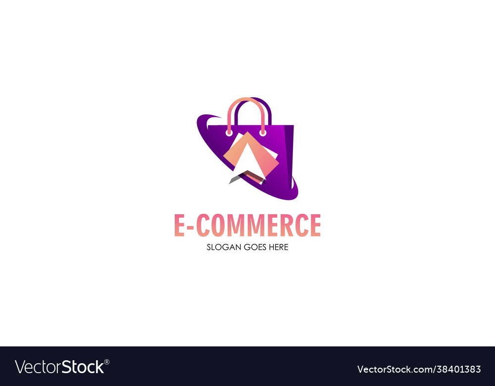 Gradient e-commerce logo online shop logo Vector Image