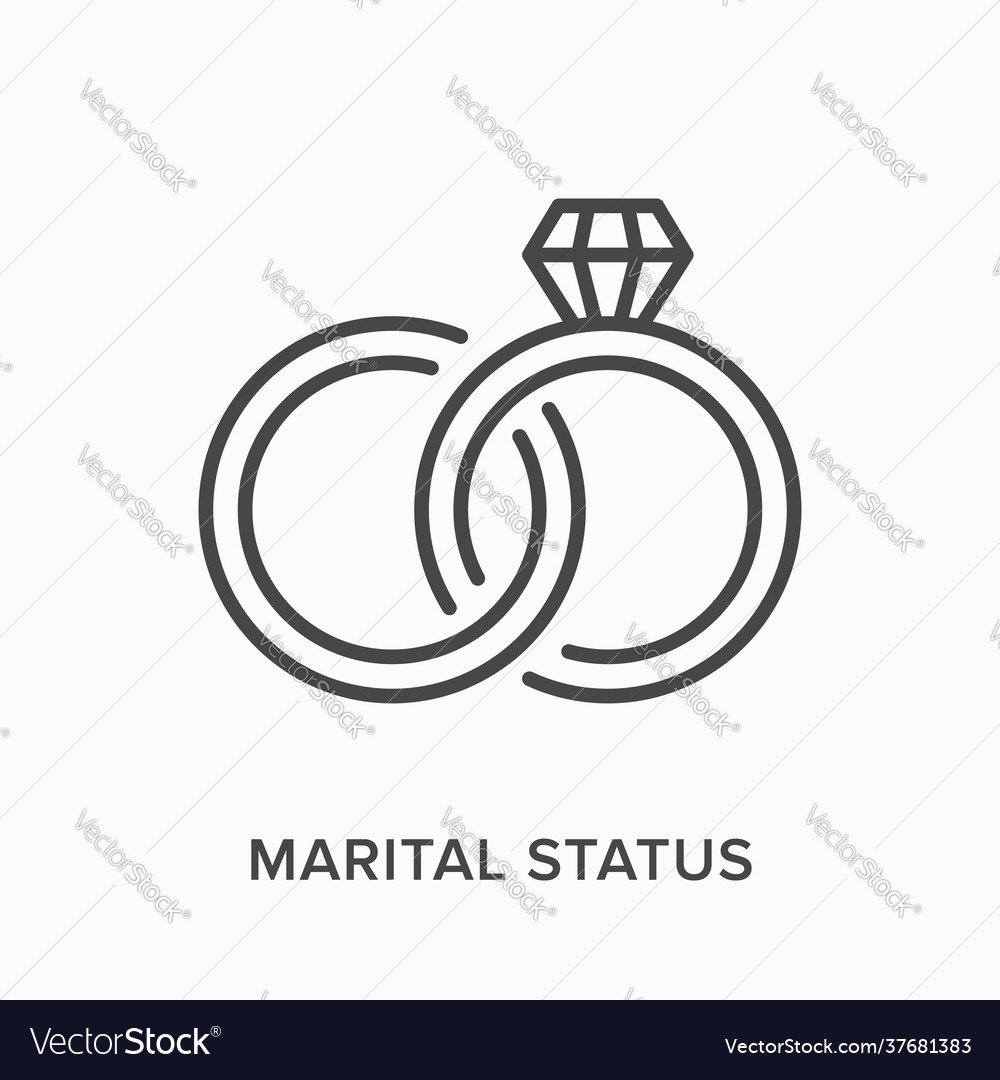 Marital Status Flat Line Icon Outline Royalty Free Vector