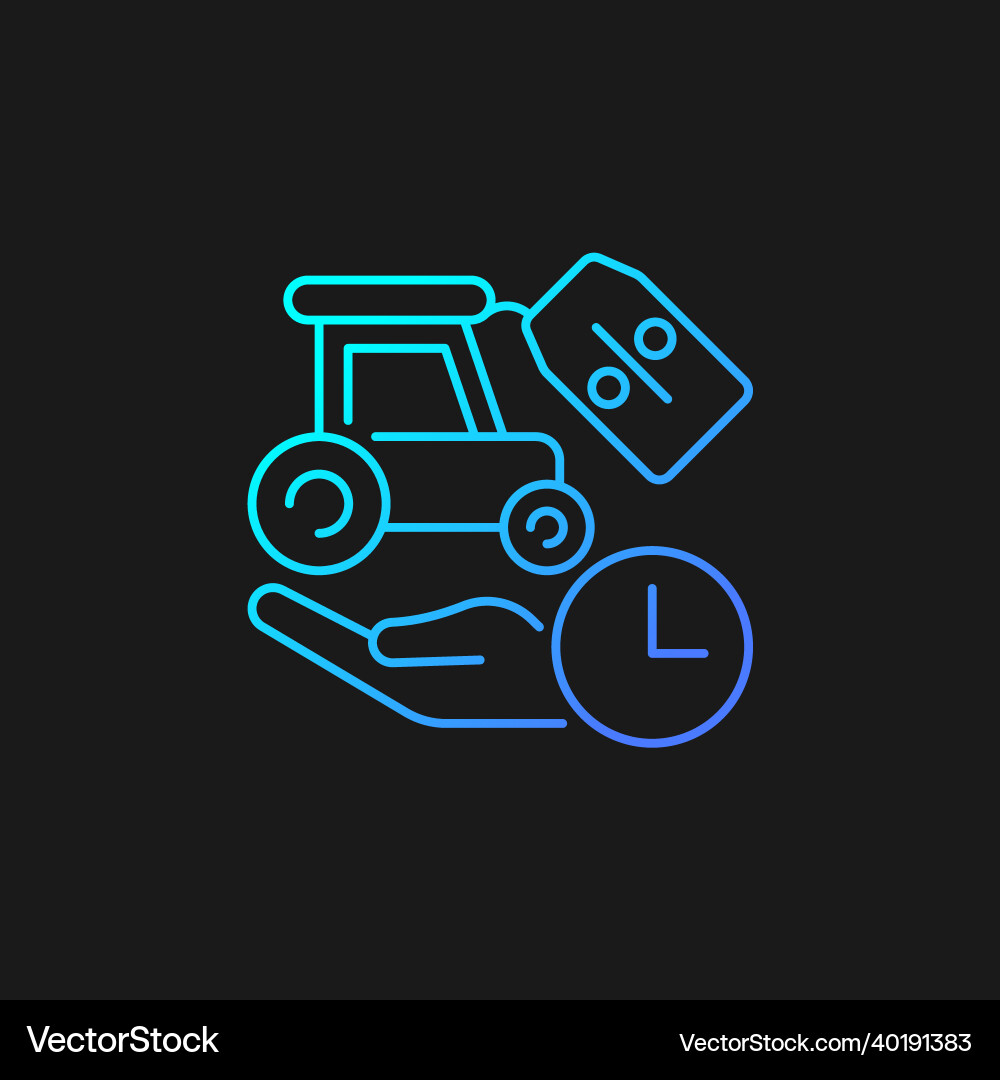 Rental equipment discounts gradient icon for dark Vector Image
