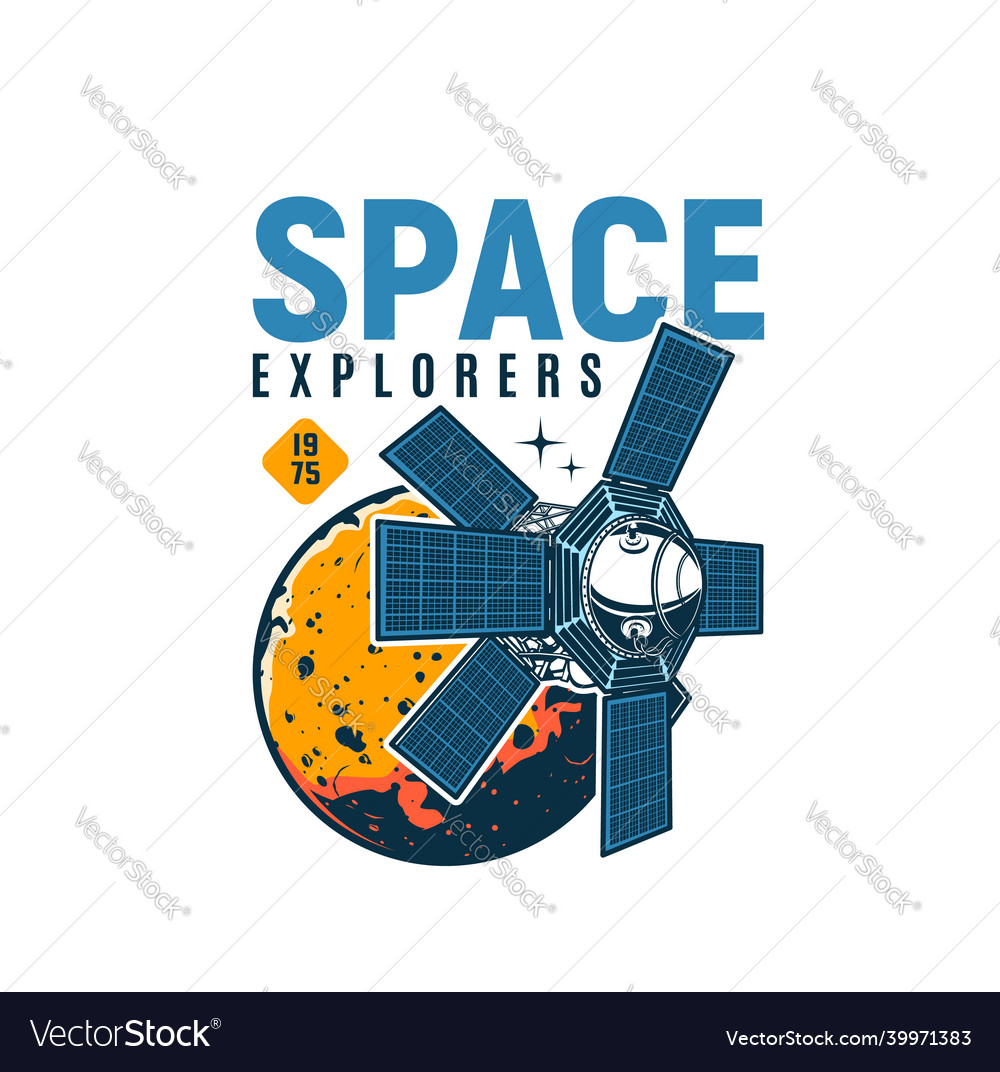 Space explorer icon telecommunication satellite vector image Space explorer icon telecommunication satellite