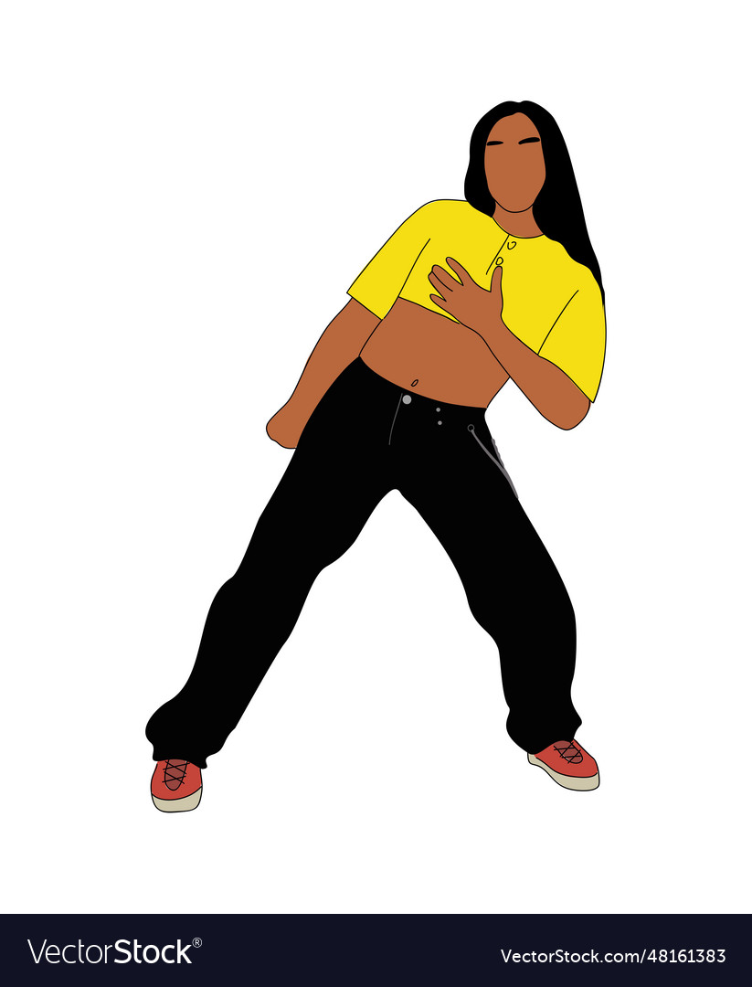 Teenager girl dancer hip hop isolated Royalty Free Vector