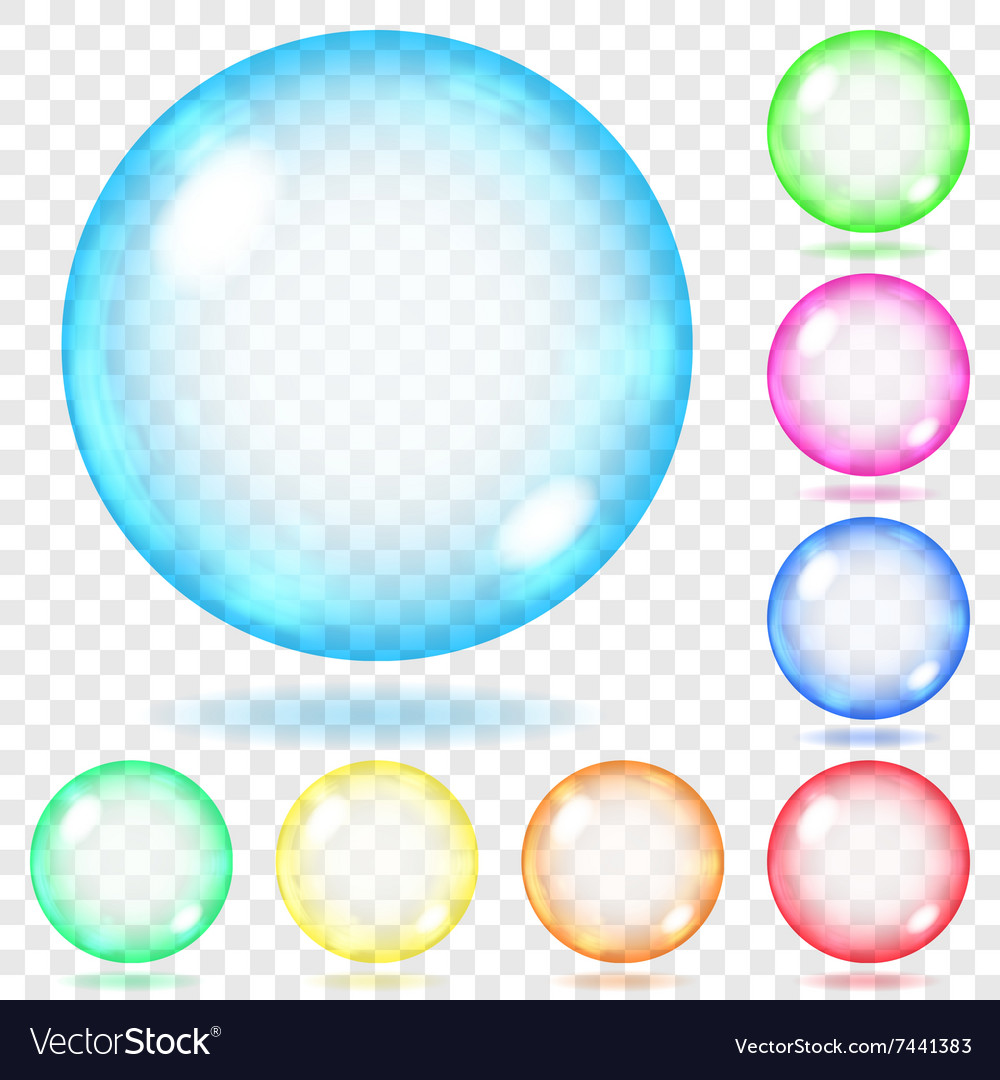 Transparent multicolored glass spheres Royalty Free Vector