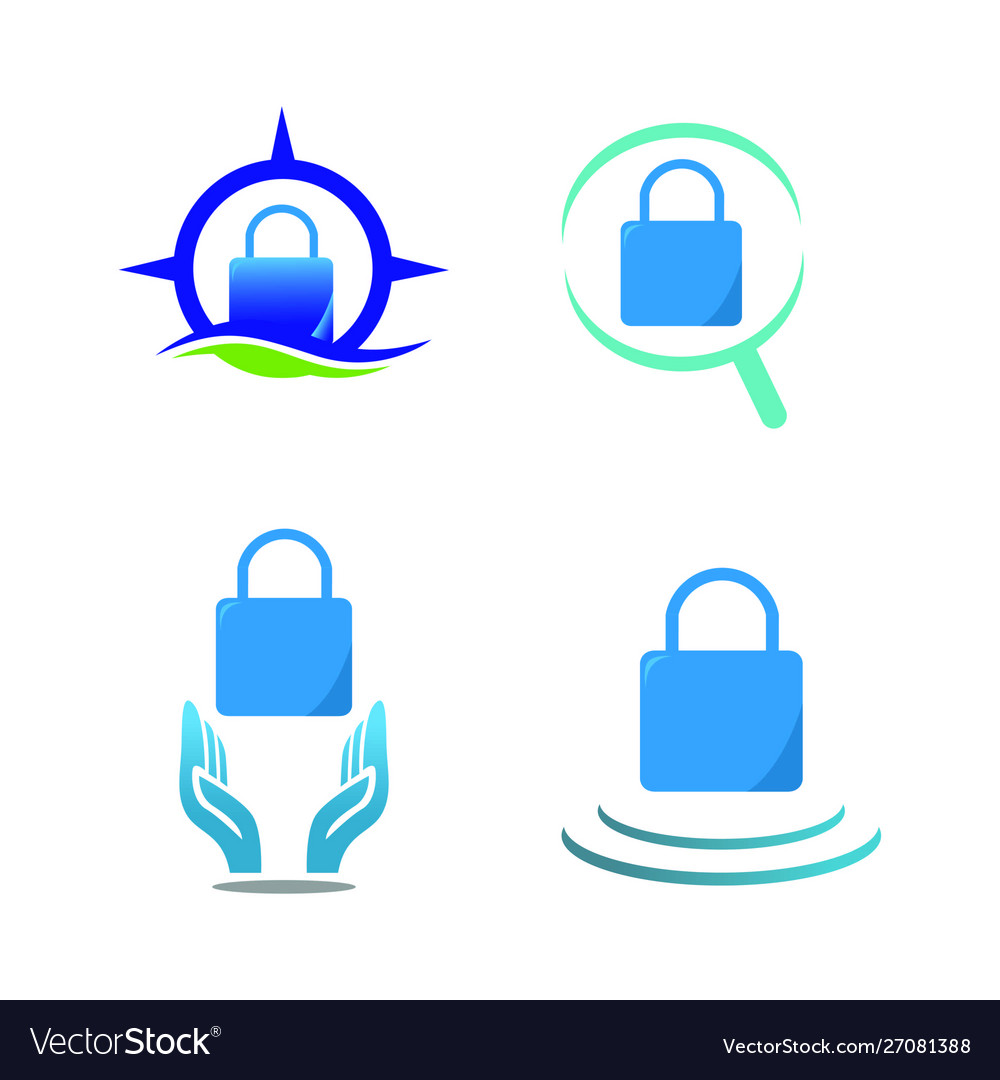 Lock logotype design concept emblem isolated Vector Image