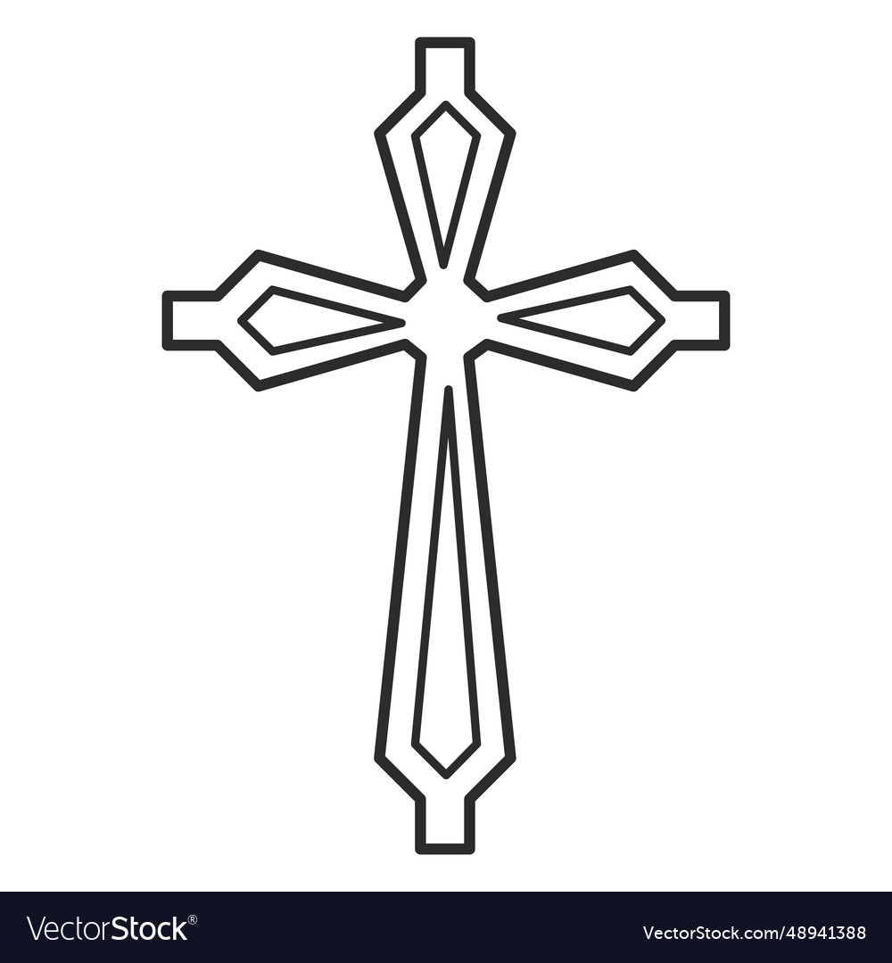 Ornamented cross stroke icon Royalty Free Vector Image