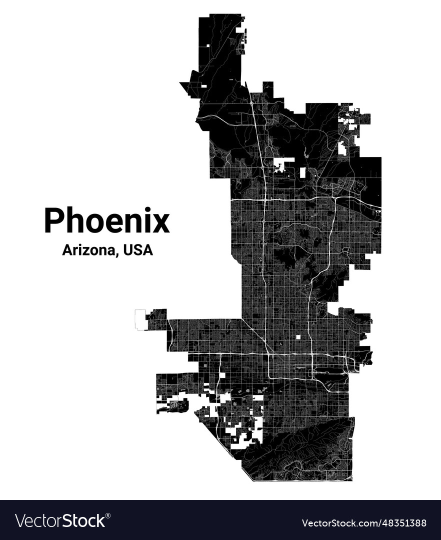 Phoenix city map capital of the usa state Vector Image